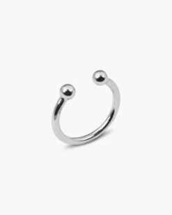 ANELLO PIERCING SFERE GRANDE IN ARGENTO