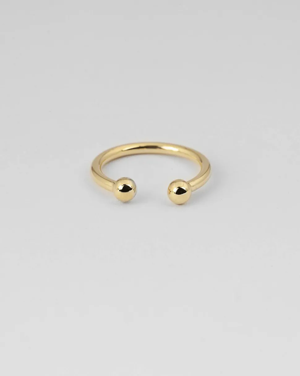 ANELLO PIERCING SFERE GRANDE PLACCATO ORO