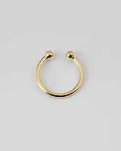 ANELLO PIERCING SFERE GRANDE PLACCATO ORO