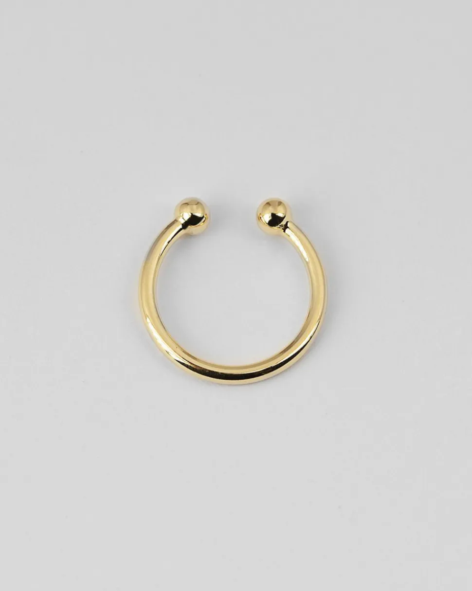 ANELLO PIERCING SFERE GRANDE PLACCATO ORO