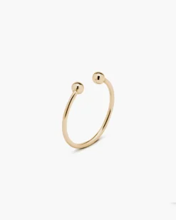 ANELLO PIERCING SFERE PLACCATO ORO