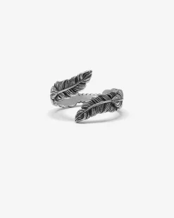 ANELLO PIUME CONTRARIE' IN ARGENTO