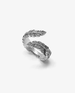 ANELLO PIUME CONTRARIE' IN ARGENTO