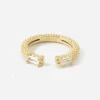 ANELLO PLACCATO ORO DOUBLE MIRROR CON BRILLANTI