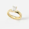 ANELLO PLACCATO ORO THICK MIRROR CON BRILLANTI