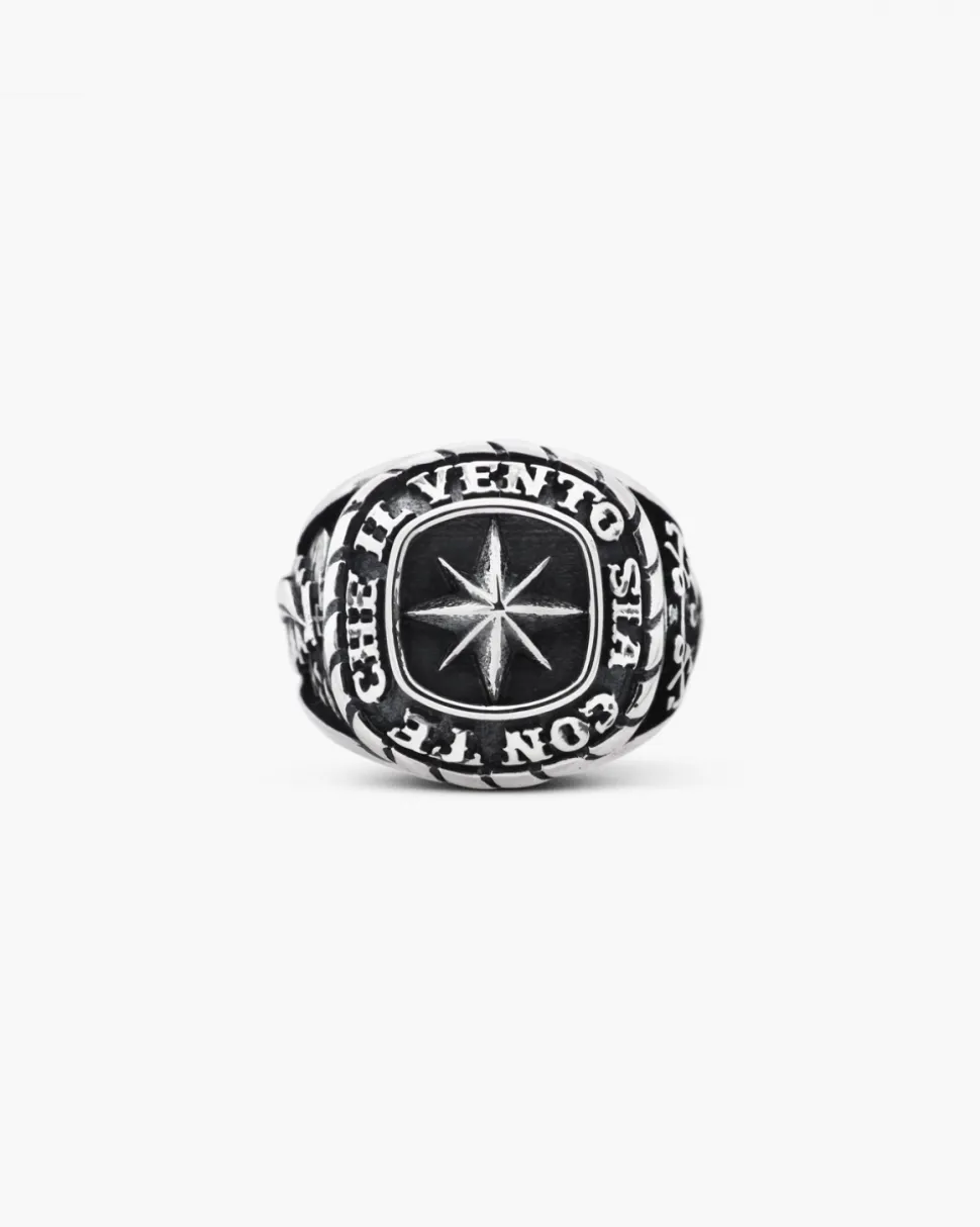 ANELLO ROSA DEI VENTI TRADITIONAL IN ARGENTO