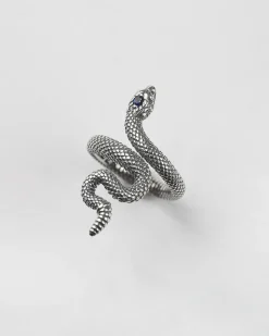 ANELLO SERPENTE CON PIETRA BLU
