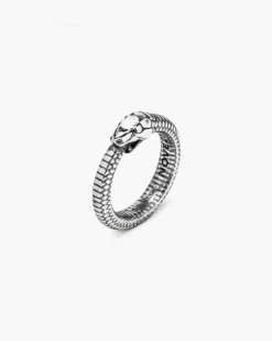 ANELLO SERPENTE UROBORO ARGENTO