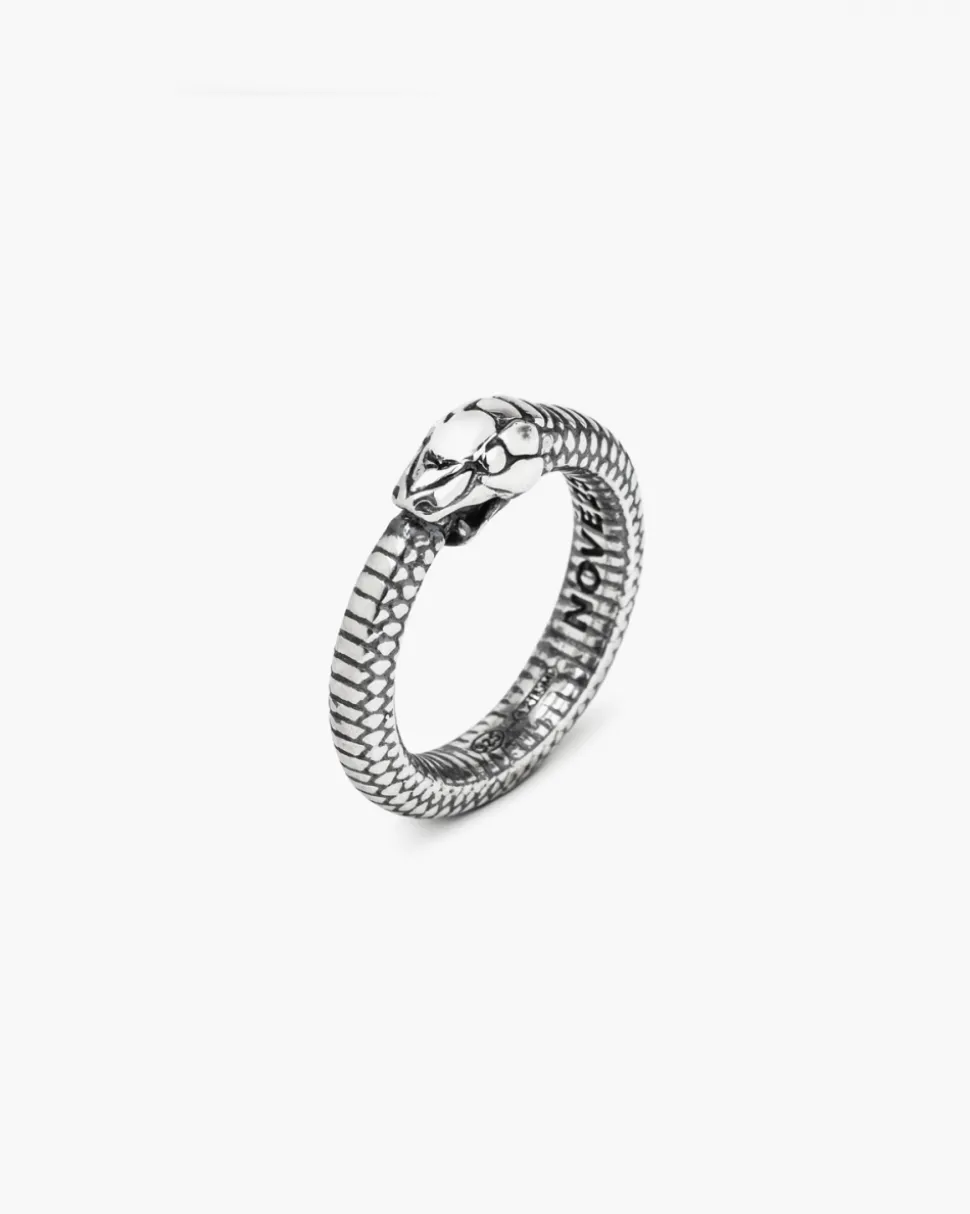 ANELLO SERPENTE UROBORO ARGENTO