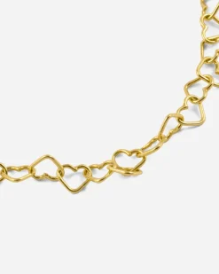 BRACCIALE CATENA CUORI LOVE PLACCATO ORO