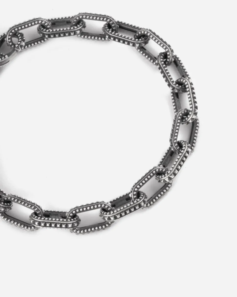 BRACCIALE CATENA PUNKISH IN ARGENTO