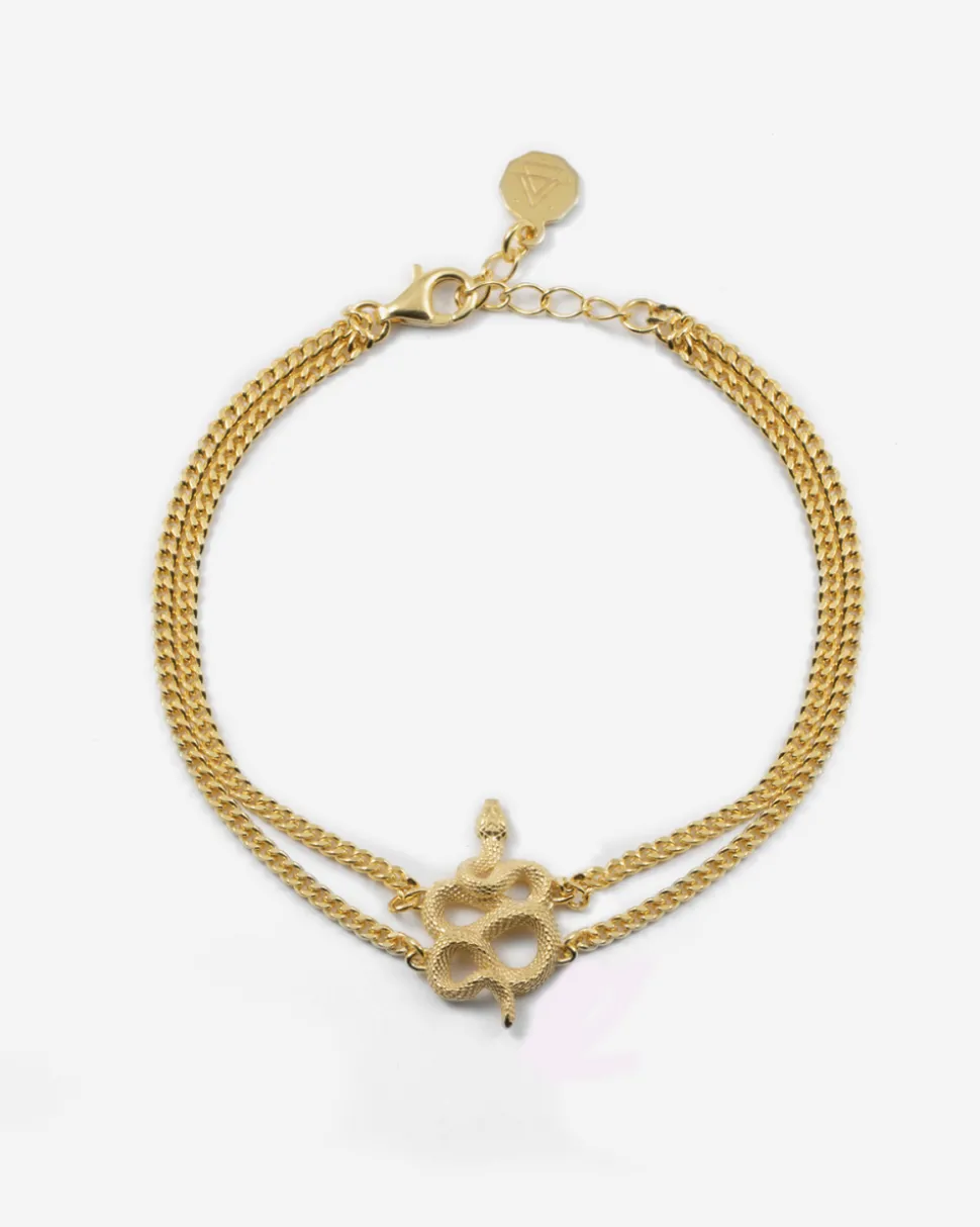 BRACCIALE CATENE SERPENTINE PLACCATO ORO