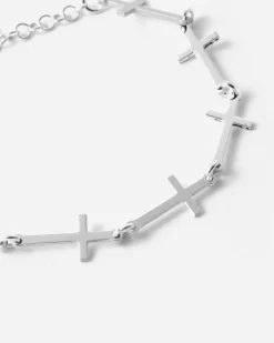 BRACCIALE CON CROCI IN ARGENTO