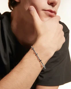 BRACCIALE CON CROCI IN ARGENTO