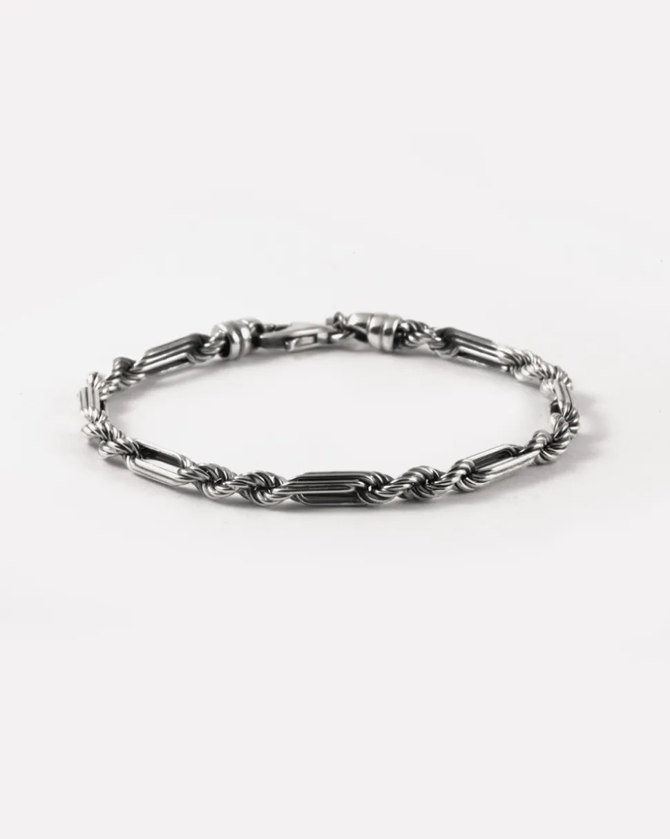 BRACCIALE CORDA 080 ALTERNATA IN ARGENTO