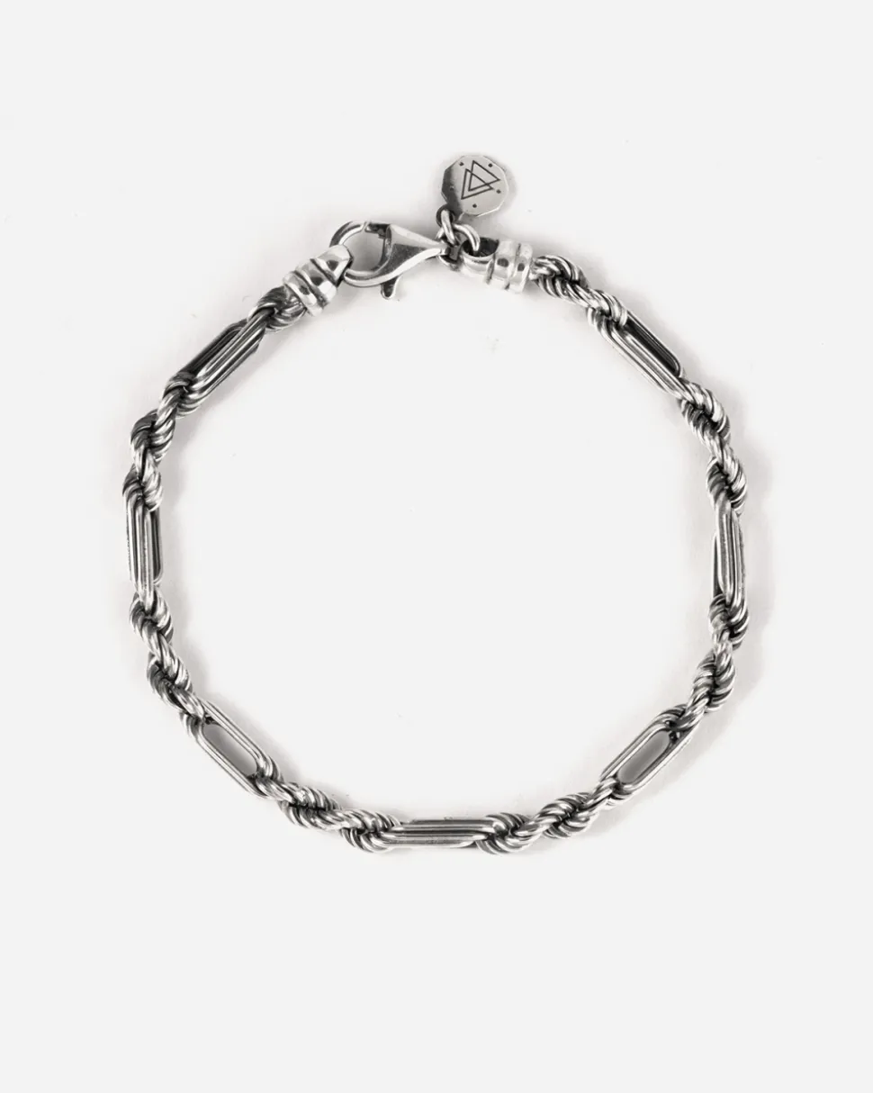 BRACCIALE CORDA 080 ALTERNATA IN ARGENTO