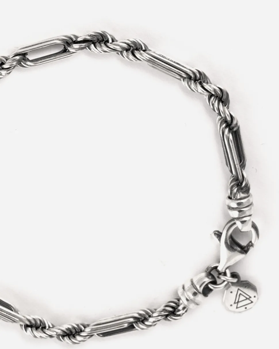 BRACCIALE CORDA 080 ALTERNATA IN ARGENTO