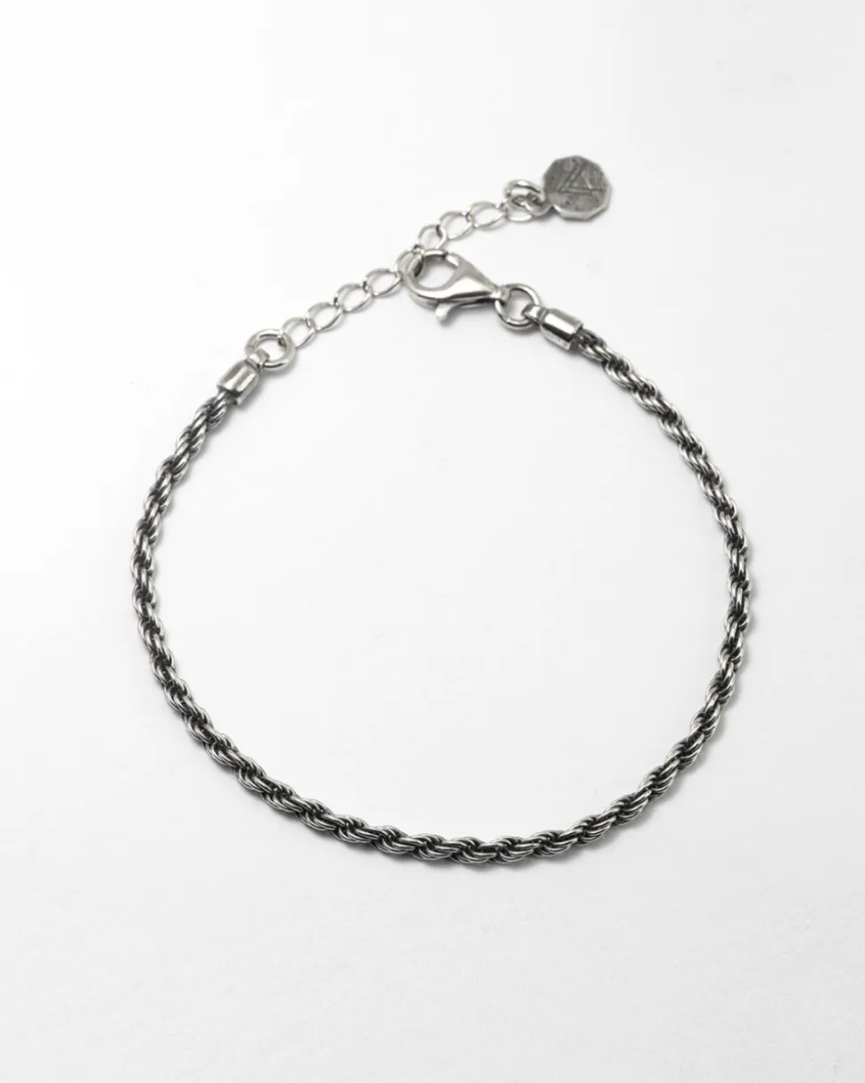 BRACCIALE CORDA IN ARGENTO 050