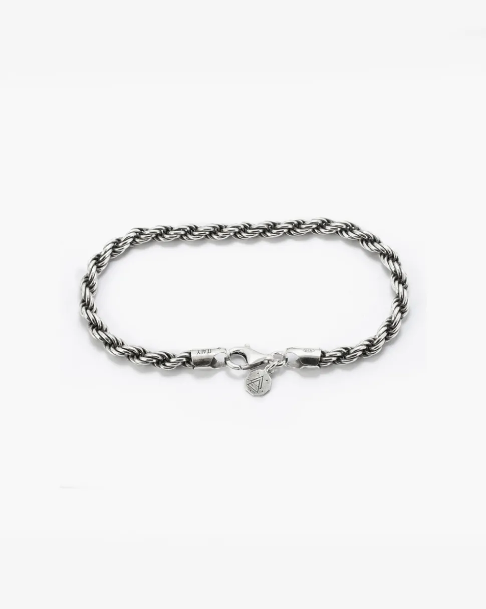 BRACCIALE CORDA IN ARGENTO 080