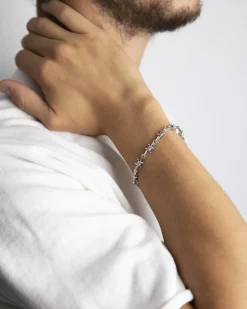 BRACCIALE FILO SPINATO IN ARGENTO