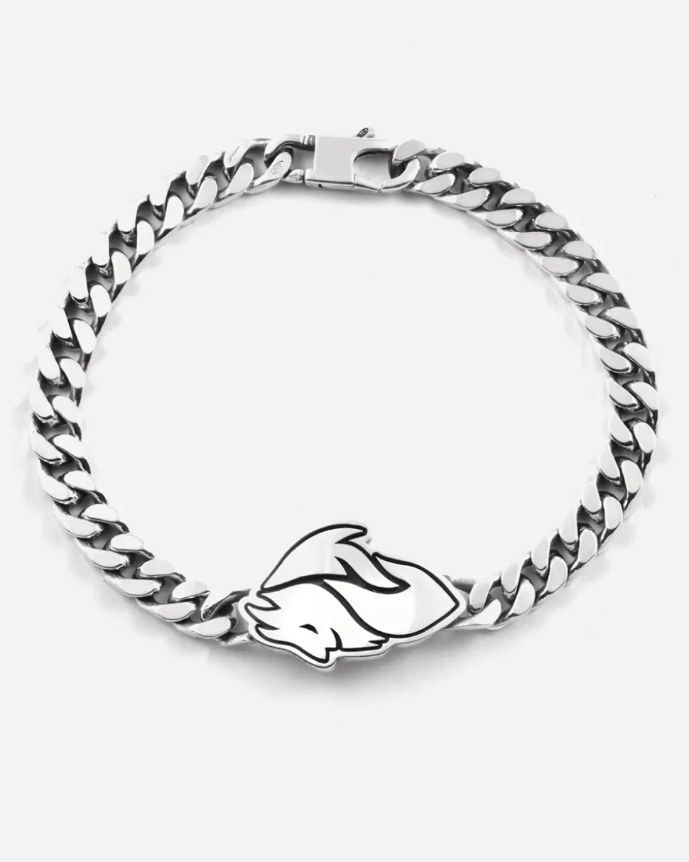 BRACCIALE GRUMETTA CON DIAVOLO AC MILAN IN ARGENTO