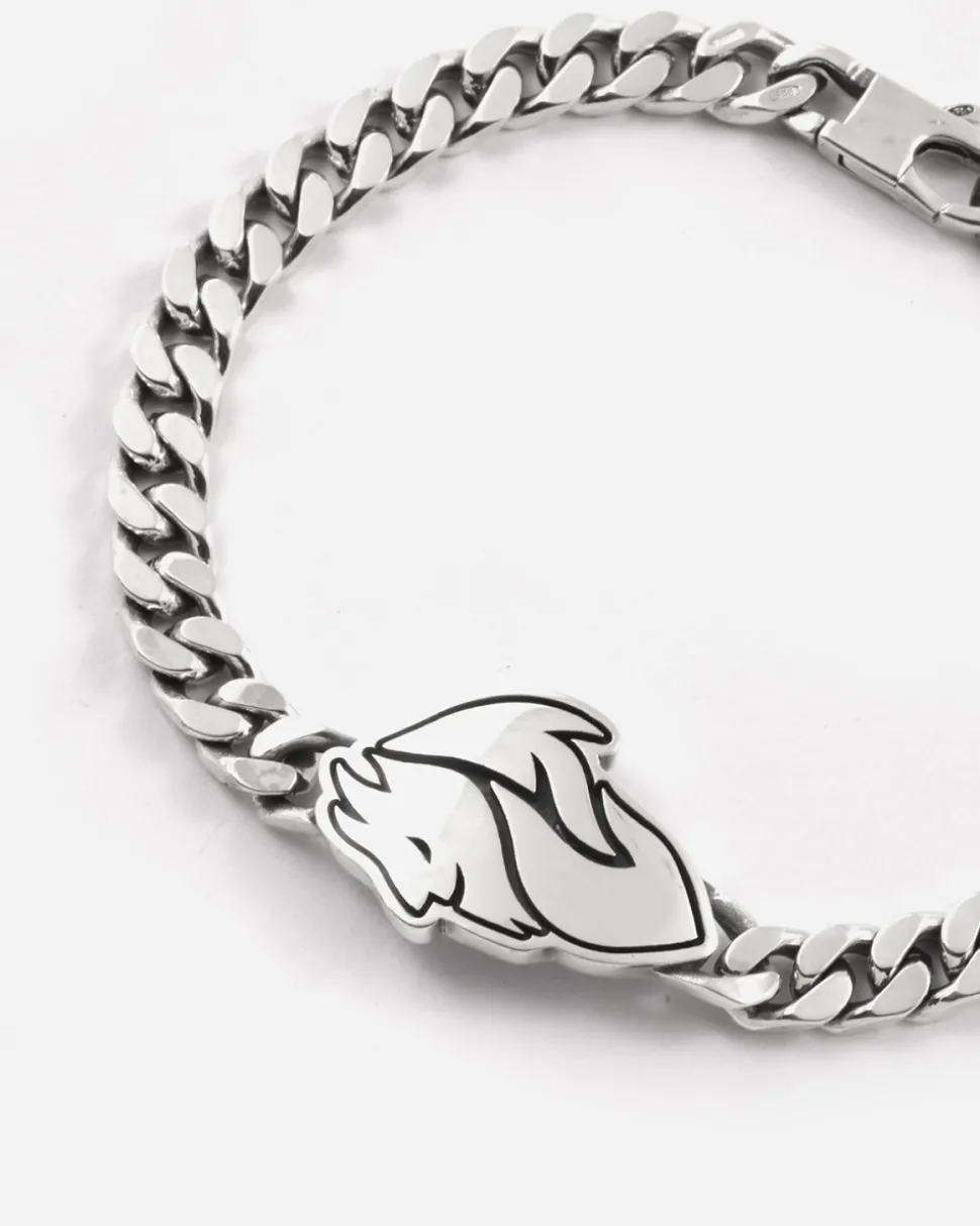 BRACCIALE GRUMETTA CON DIAVOLO AC MILAN IN ARGENTO