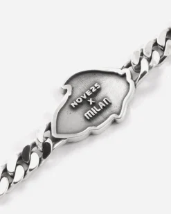BRACCIALE GRUMETTA CON DIAVOLO AC MILAN IN ARGENTO
