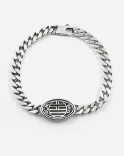 BRACCIALE GRUMETTA CON LOGO AC MILAN IN ARGENTO