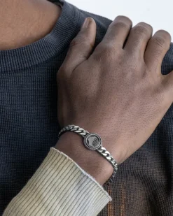 BRACCIALE GRUMETTA CON LOGO DEA ATALANTA IN ARGENTO
