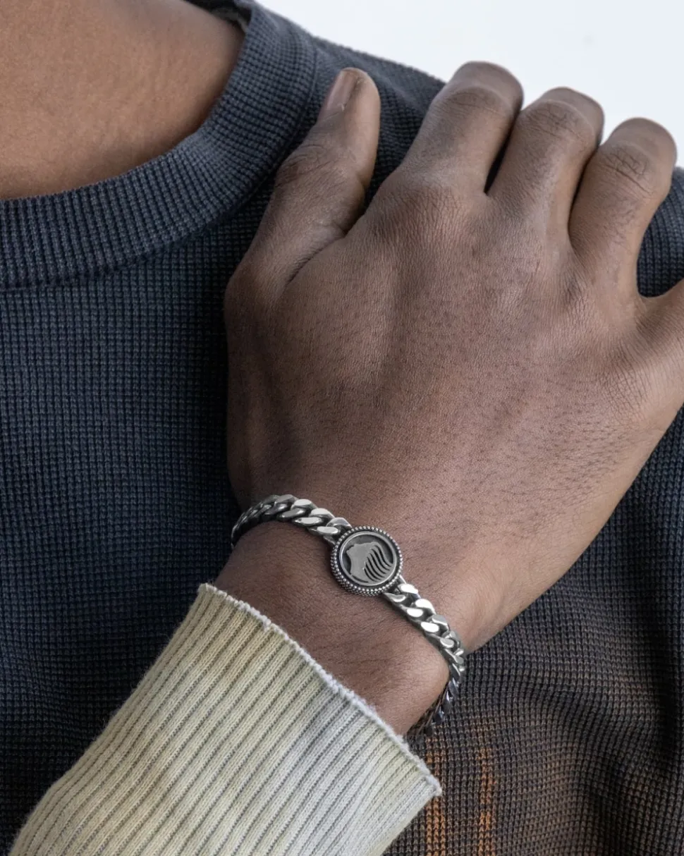 BRACCIALE GRUMETTA CON LOGO DEA ATALANTA IN ARGENTO
