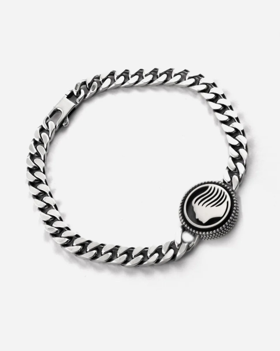 BRACCIALE GRUMETTA CON LOGO DEA ATALANTA IN ARGENTO