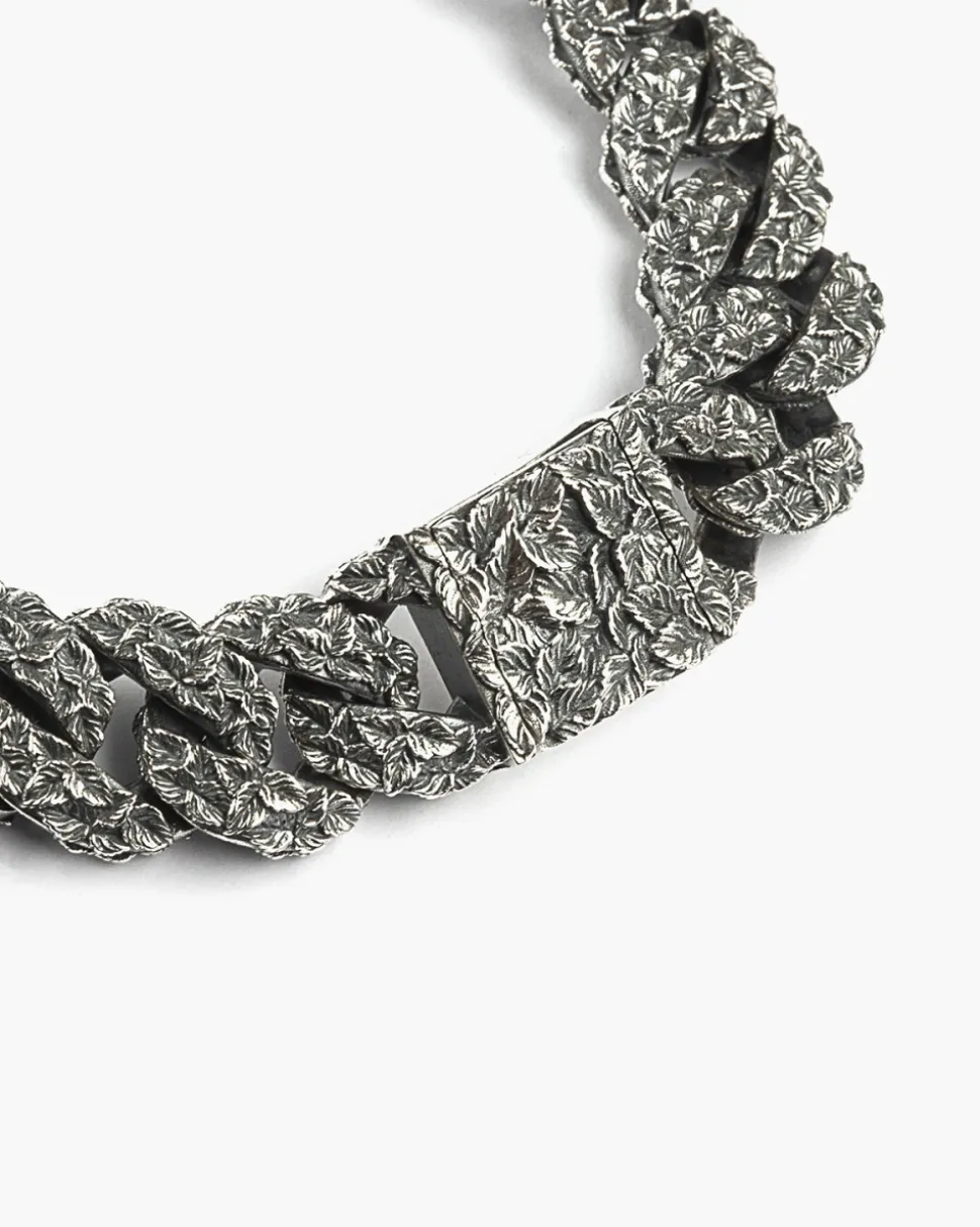 BRACCIALE GRUMETTA FOGLIE IN ARGENTO