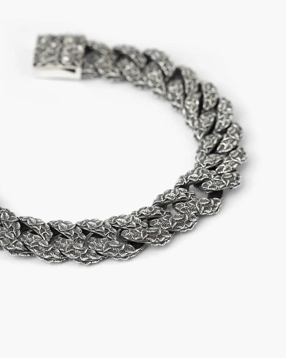 BRACCIALE GRUMETTA FOGLIE IN ARGENTO