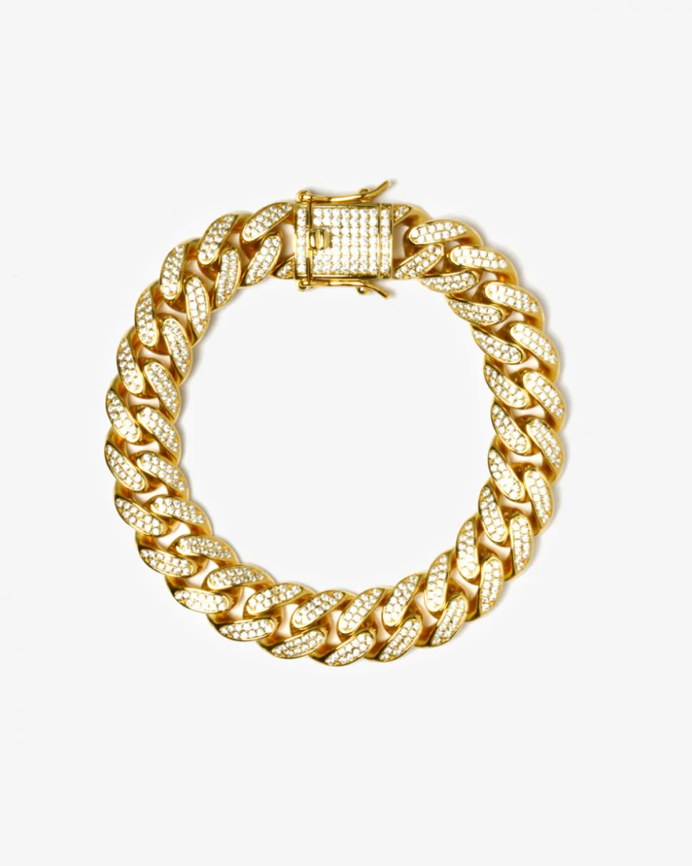 BRACCIALE GRUMETTA OVALE H120 PLACCATO ORO CON BRILLANTI