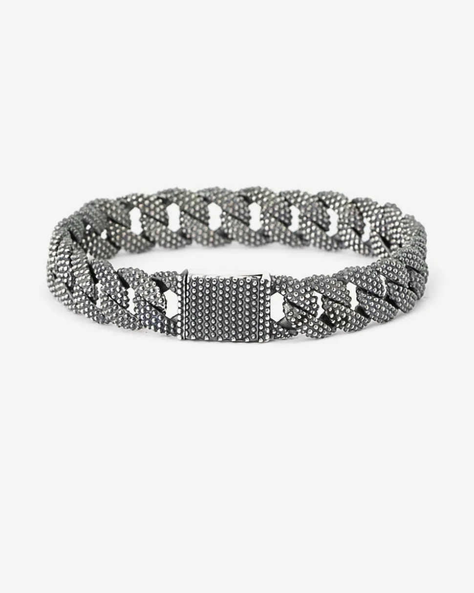BRACCIALE GRUMETTA PICCOLA PUNTINATA IN ARGENTO
