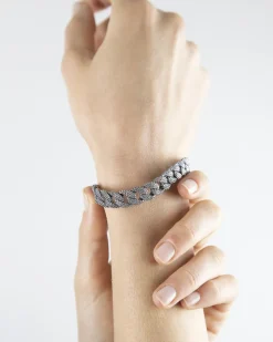 BRACCIALE GRUMETTA PICCOLA PUNTINATA IN ARGENTO