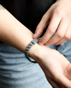 BRACCIALE GRUMETTA PICCOLA PUNTINATA IN ARGENTO