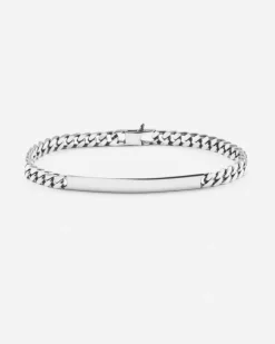 BRACCIALE GRUMETTA QUADRATA CON TARGA FILO 150 IN ARGENTO