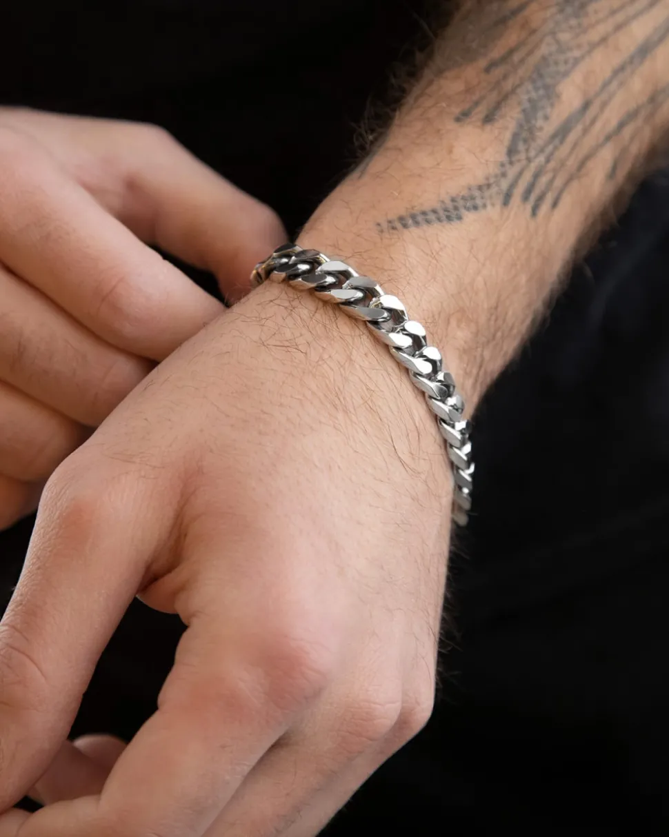 BRACCIALE GRUMETTA QUADRATA FILO 300 IN ARGENTO