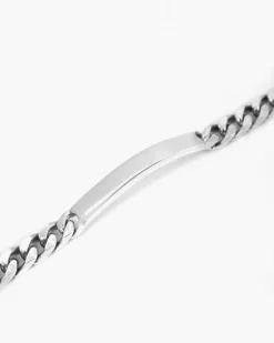 BRACCIALE GRUMETTA QUADRATA CON TARGA FILO 250 IN ARGENTO