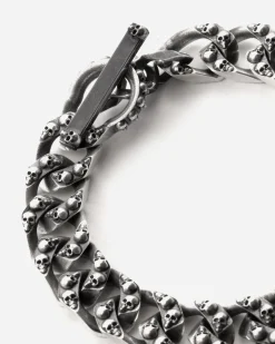 BRACCIALE GRUMETTA SKULL LEGACY CON TESCHI IN ARGENTO