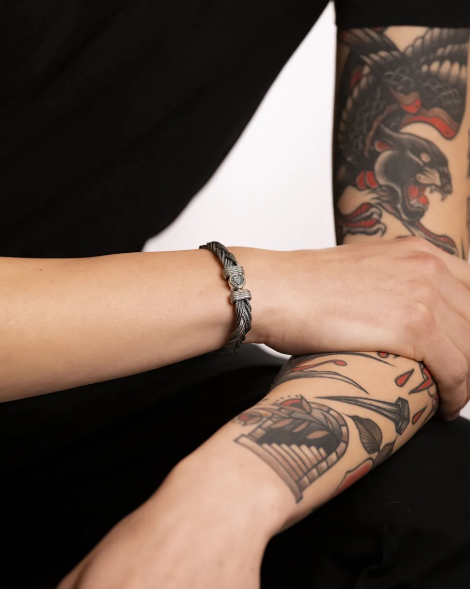 BRACCIALE IN ARGENTO INTRECCIATO MATRIX