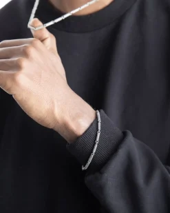 BRACCIALE IN ARGENTO ROLLER PUNTINATI