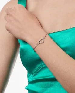 BRACCIALE IN ARGENTO TIGHT LOVE CON CUORE CON BRILLANTI