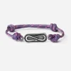 BRACCIALE IN CORDA VIOLA CON TARGA PROPAGANDA W/ NOVE25 IN ARGENTO