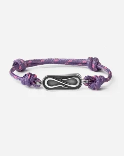 BRACCIALE IN CORDA VIOLA CON TARGA PROPAGANDA W/ NOVE25 IN ARGENTO