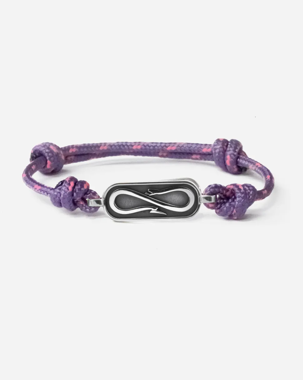 BRACCIALE IN CORDA VIOLA CON TARGA PROPAGANDA W/ NOVE25 IN ARGENTO