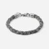 BRACCIALE INTRECCIO MIXED TEXTURE IN ARGENTO