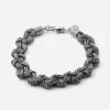 BRACCIALE INTRECCIO NODI GRANDI IN ARGENTO