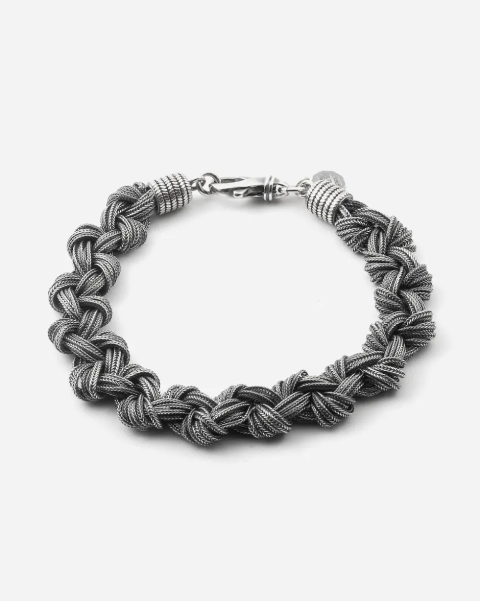 BRACCIALE INTRECCIO NODI GRANDI IN ARGENTO